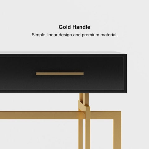 E-Furniture London Console Table glossy black and gold