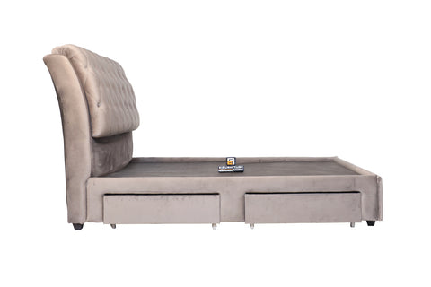 E-Furniture | LoftSpace King Size Bed with Side Storage, Slate Gray