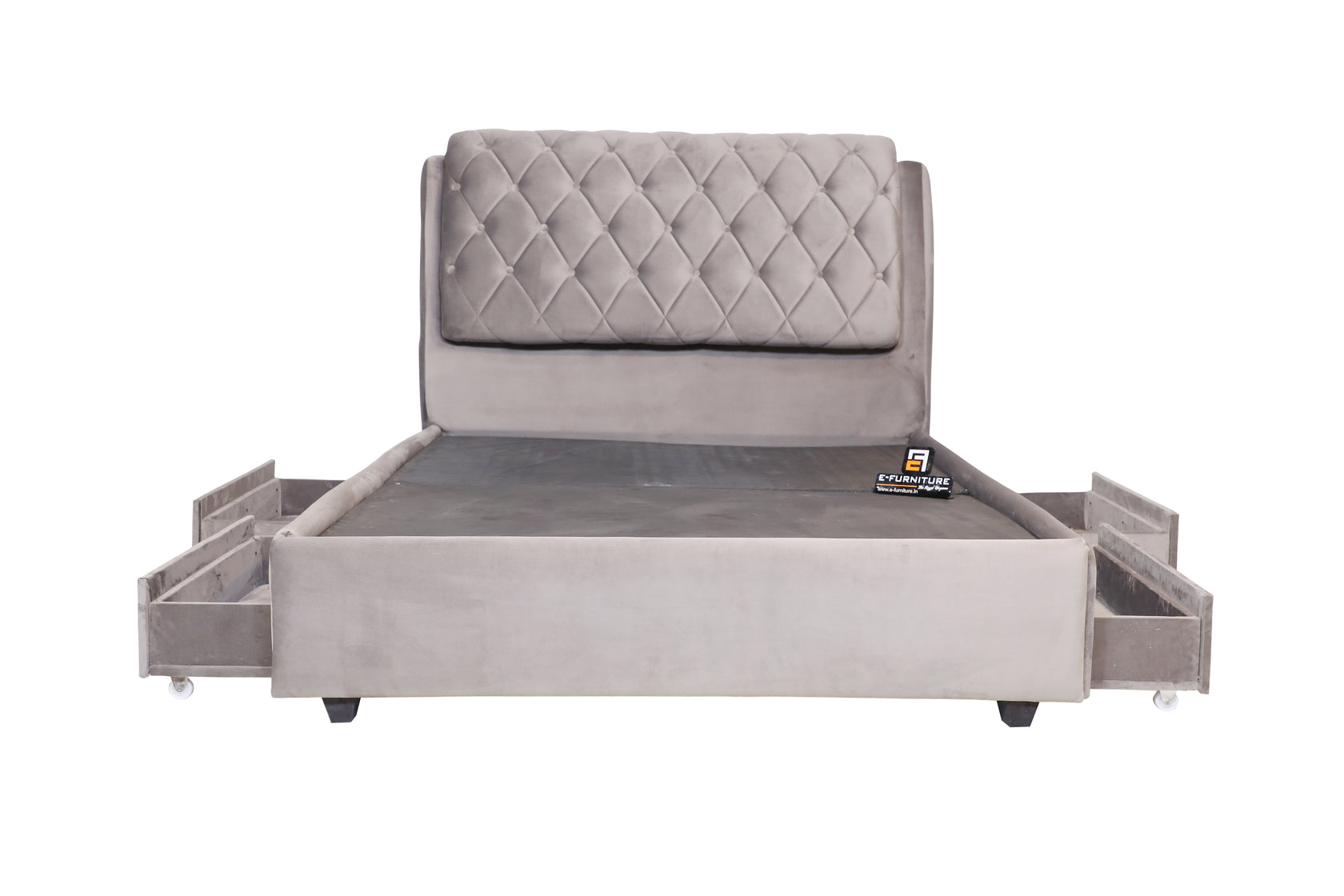 E-Furniture | LoftSpace King Size Bed with Side Storage, Slate Gray