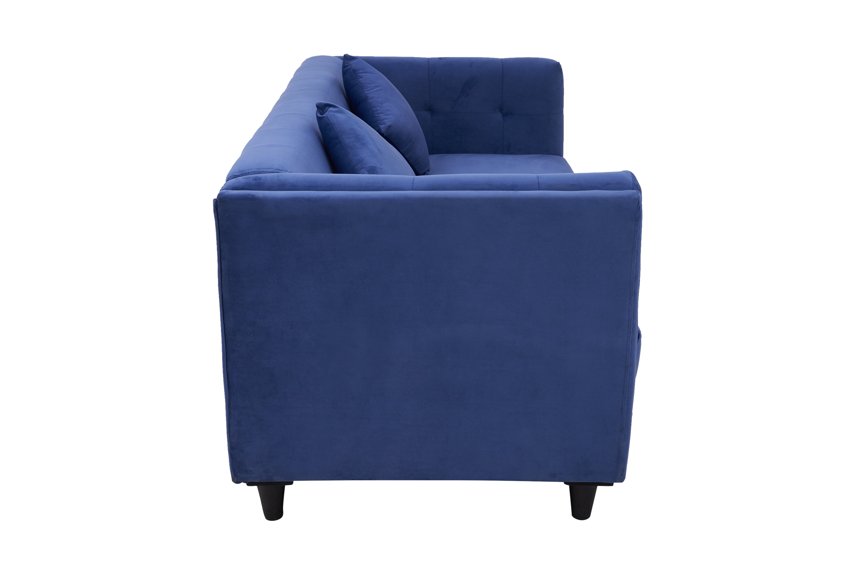 E-Furniture | Serene Sapphire Three-Seater Sofa, Oceanic Blue