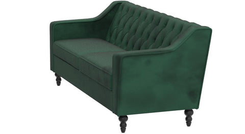 E-FURNITURE Neil 3 Seater Couch Velvet Finish In MultiColour - E-FURNITURE