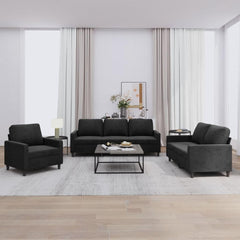 E-Furniture Glimmer Noir 3+2+1 Sofa Pack In Dark Grey Colour