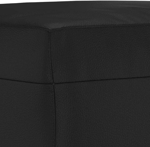 E-Furniture Obsidian Noir 3+2, Ottoman Sofa Pack In Black Colour Leatherette