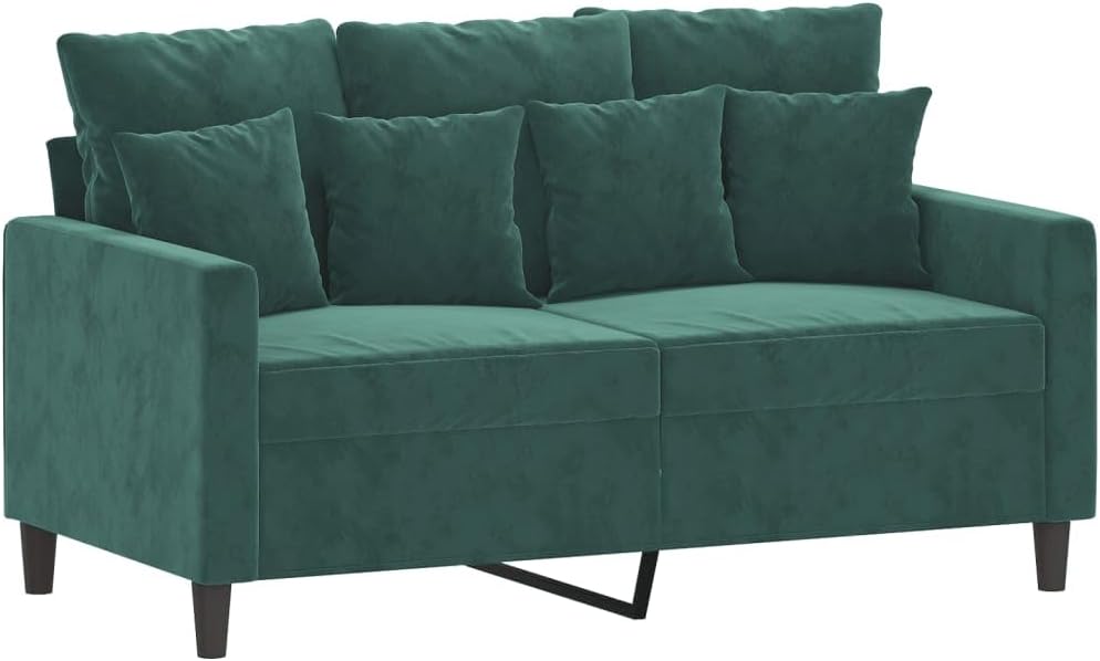 E-Furniture Velvet Majesty 3+2, Sofa Pack In Green Colour