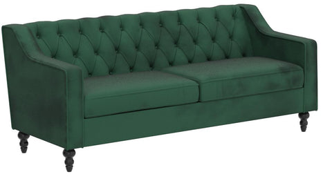 E-FURNITURE Neil 3 Seater Couch Velvet Finish In MultiColour - E-FURNITURE