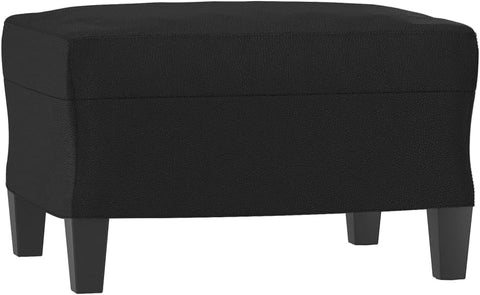 E-Furniture Obsidian Noir 3+2, Ottoman Sofa Pack In Black Colour Leatherette