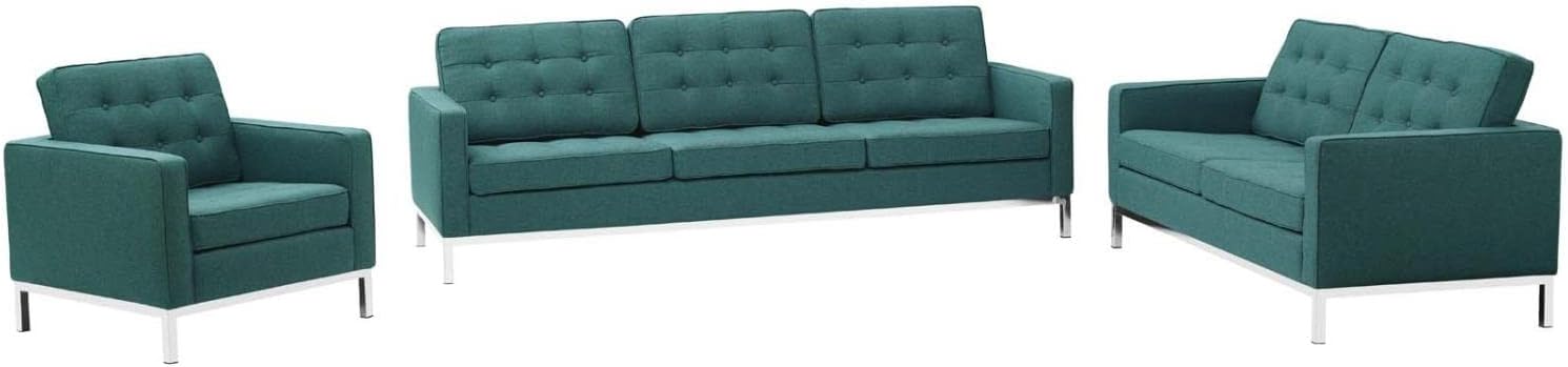 E-Furniture Luxaro 3+2+1, Sofa Pack In Teal Color