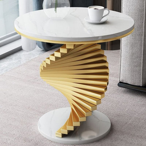 E-Furniture SanFrancisco Side Table marble white
