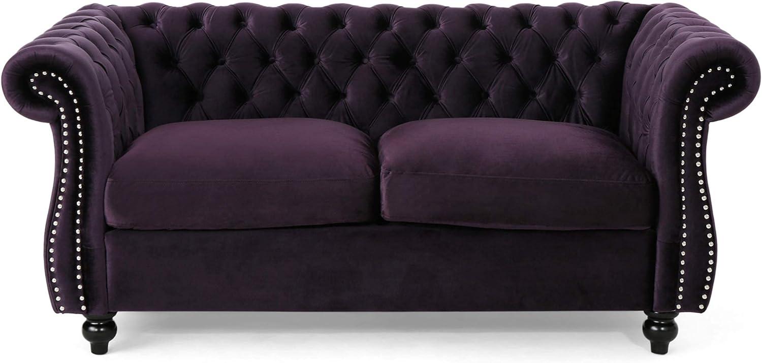 E-FURNITURE Kennedy 3 Seater Couch Velvet Finish In MultiColour - E-FURNITURE