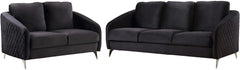 E-Furniture Eleganza 3+2 Sofa Pack In Black Color