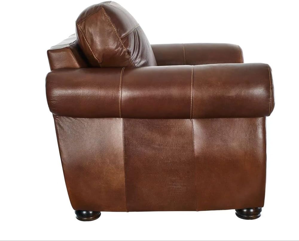 E-Furniture Fig  3+2+1 Sofa Pack In Dark Brown in letherette finish