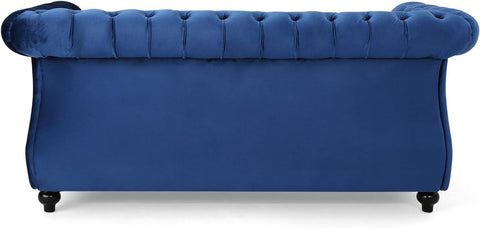 E-FURNITURE Kennedy 3 Seater Couch Velvet Finish In MultiColour - E-FURNITURE