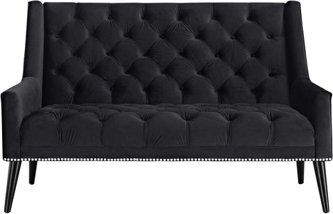 E-Furniture Midnight Luxe 3+1 Sofa Pack In Black Color