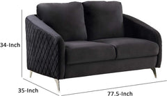 E-Furniture Eleganza 3+2 Sofa Pack In Black Color