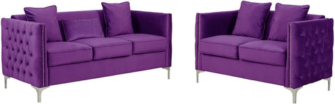 E-Furniture Zenith 3+2 Sofa Pack In Purple Colour