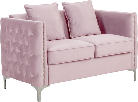 E-Furniture Velvita 3+2 Sofa Pack In Baby Pink Color