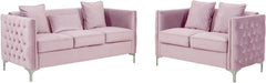 E-Furniture Velvita 3+2 Sofa Pack In Baby Pink Color