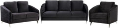 E-Furniture Eleganza 3+2+1 Sofa Pack In Black Color