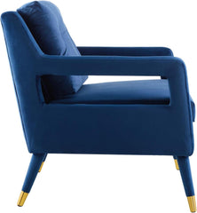 E- Furniture Milano arm chair for Living room in Navy Blue color