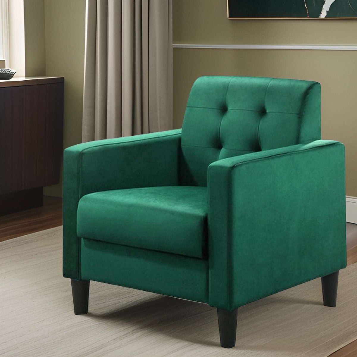 E- Furniture Oreo Upholstered Living room chair in Green color