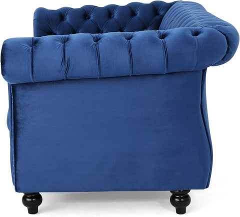 E-FURNITURE Kennedy 3 Seater Couch Velvet Finish In MultiColour - E-FURNITURE