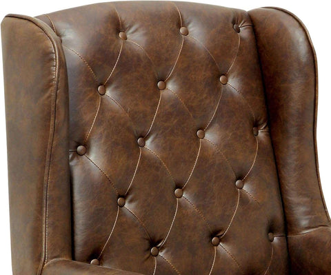 E- Furniture Sandies Upholstered chair in leatherrette In Brown color