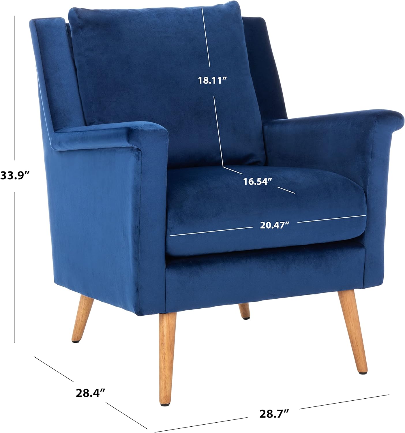 E- Furniture Jammie Upholstered chair for living room in Blue color