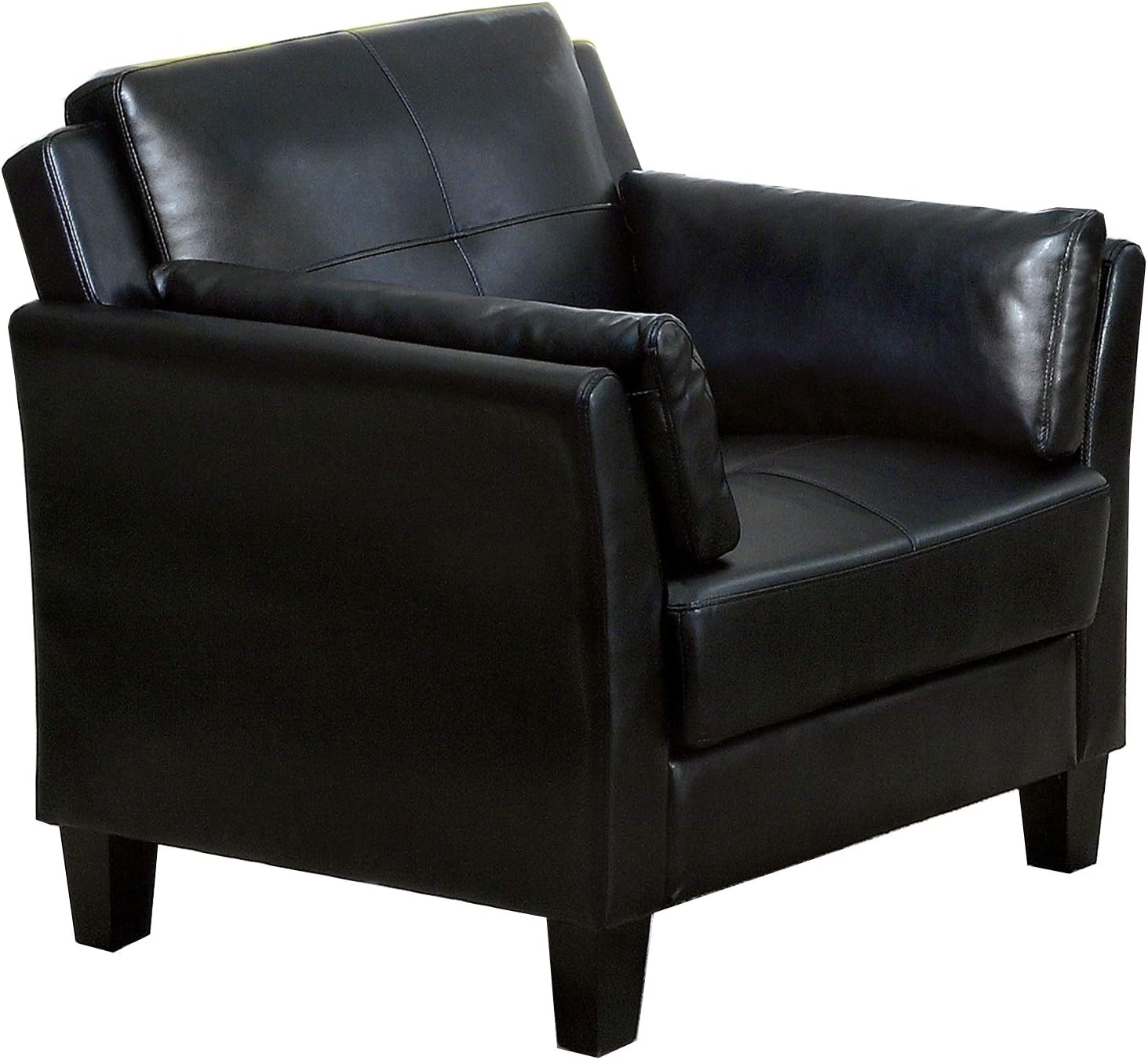 E- Furniture Archway Upholstered chair in leatherrette In Black Matte color