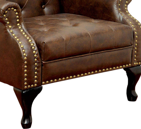 E- Furniture Sandies Upholstered chair in leatherrette In Brown color