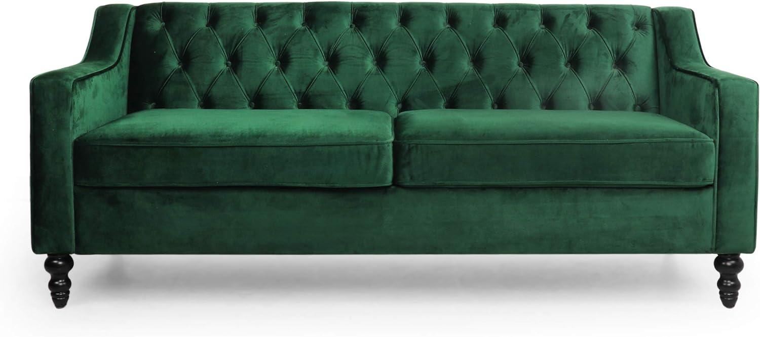 E-FURNITURE Neil 3 Seater Couch Velvet Finish In MultiColour - E-FURNITURE