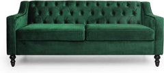 E-FURNITURE Neil 3 Seater Couch Velvet Finish In MultiColour - E-FURNITURE