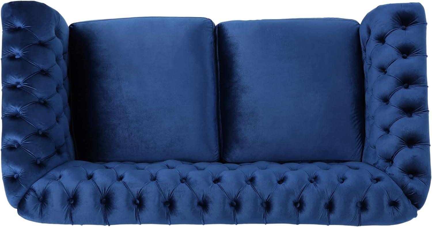 E-FURNITURE Kennedy 3 Seater Couch Velvet Finish In MultiColour - E-FURNITURE