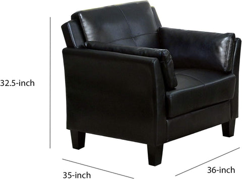 E- Furniture Archway Upholstered chair in leatherrette In Black Matte color