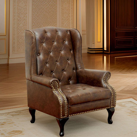 E- Furniture Sandies Upholstered chair in leatherrette In Brown color