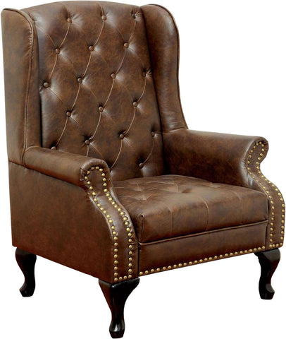 E- Furniture Sandies Upholstered chair in leatherrette In Brown color
