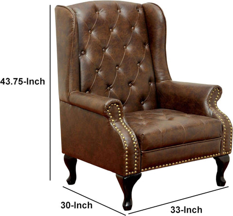 E- Furniture Sandies Upholstered chair in leatherrette In Brown color