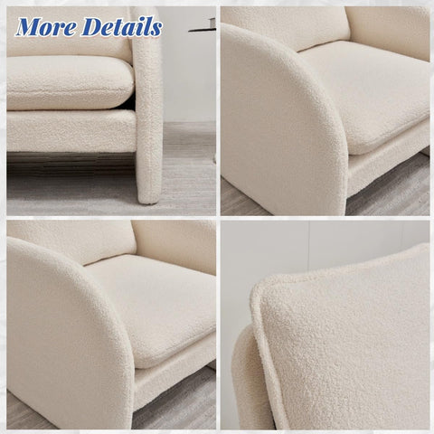 E- Furniture Zoho Upholstered chair in Sued In Cream color
