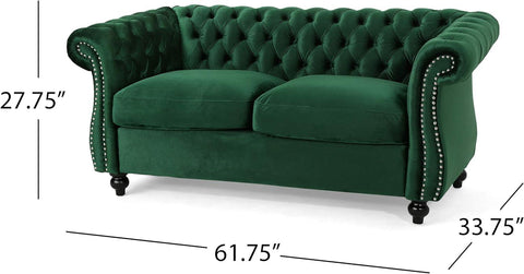 E-FURNITURE Kennedy 3 Seater Couch Velvet Finish In MultiColour - E-FURNITURE
