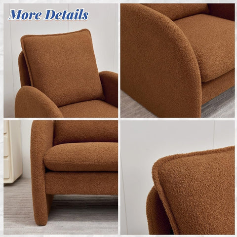 E- Furniture Zoho Upholstered chair in Sued In Brown color