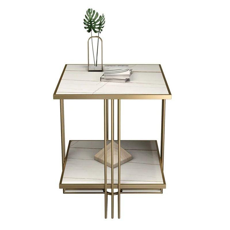 E-Furniture Wichita Side Table marble white