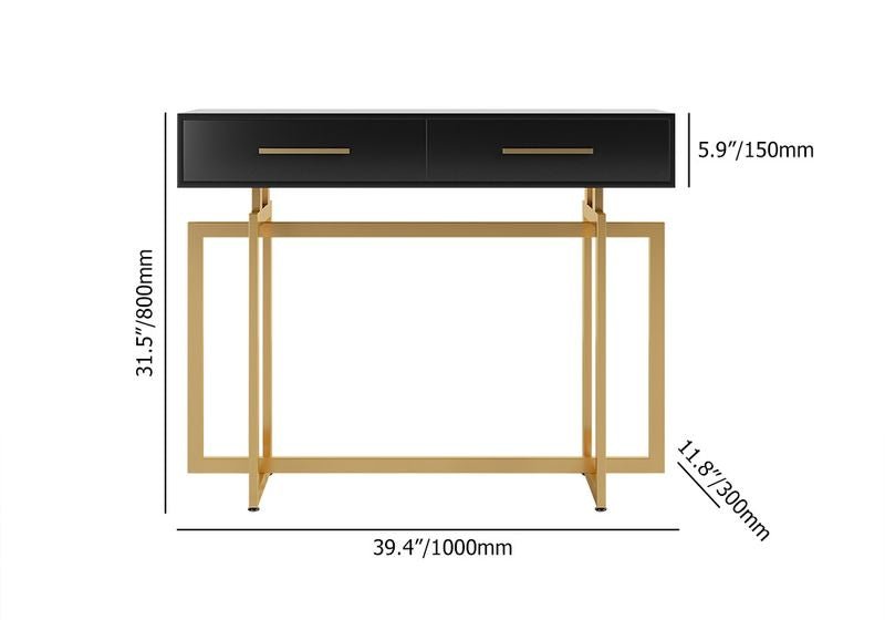 E-Furniture London Console Table glossy black and gold