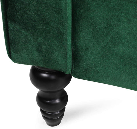 E-FURNITURE Neil 3 Seater Couch Velvet Finish In MultiColour - E-FURNITURE