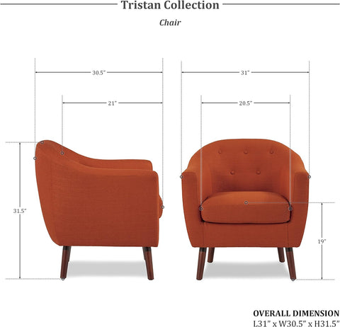 E- Furniture Hobnobs Upholstered chair in Orange color