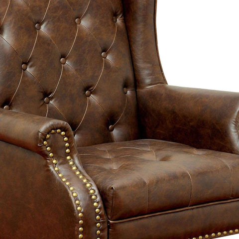 E- Furniture Sandies Upholstered chair in leatherrette In Brown color