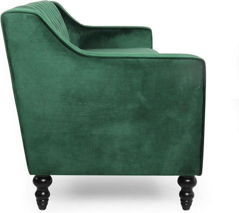 E-FURNITURE Neil 3 Seater Couch Velvet Finish In MultiColour - E-FURNITURE