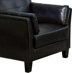 E- Furniture Archway Upholstered chair in leatherrette In Black Matte color