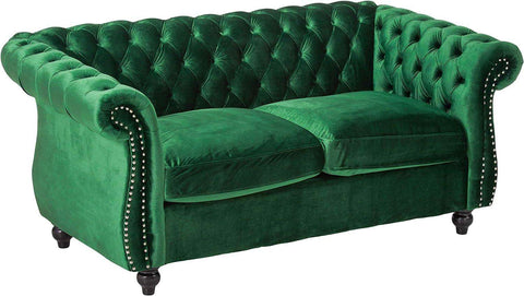 E-FURNITURE Kennedy 3 Seater Couch Velvet Finish In MultiColour - E-FURNITURE