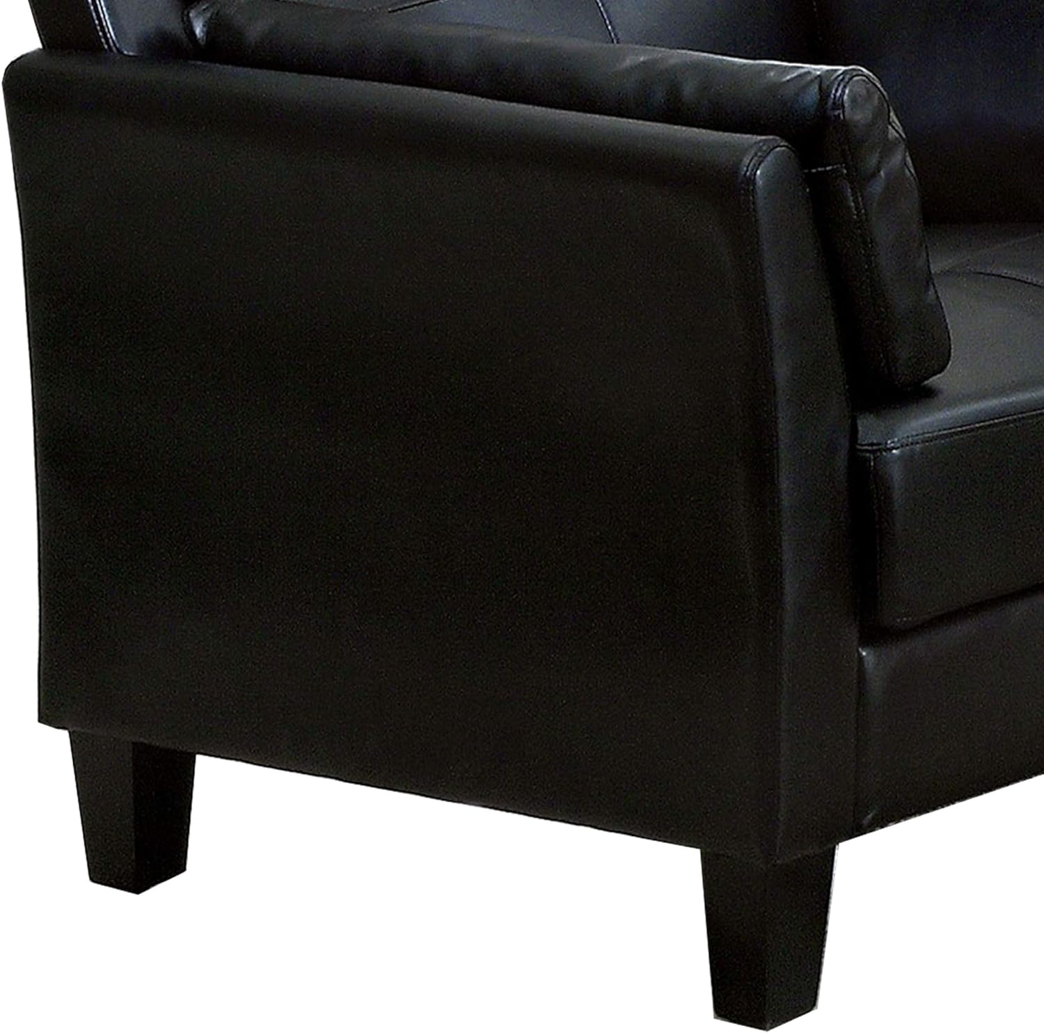 E- Furniture Archway Upholstered chair in leatherrette In Black Matte color