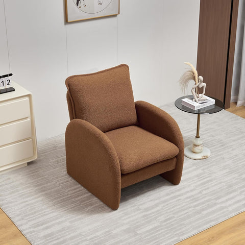 E- Furniture Zoho Upholstered chair in Sued In Brown color
