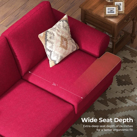 Dotnet Sofa Couch In Maroon Color by E-furniture